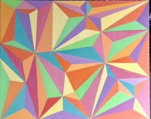 Josip Rubes, Geometric abstract., 2025., oil on csnvas, 80x100 cm